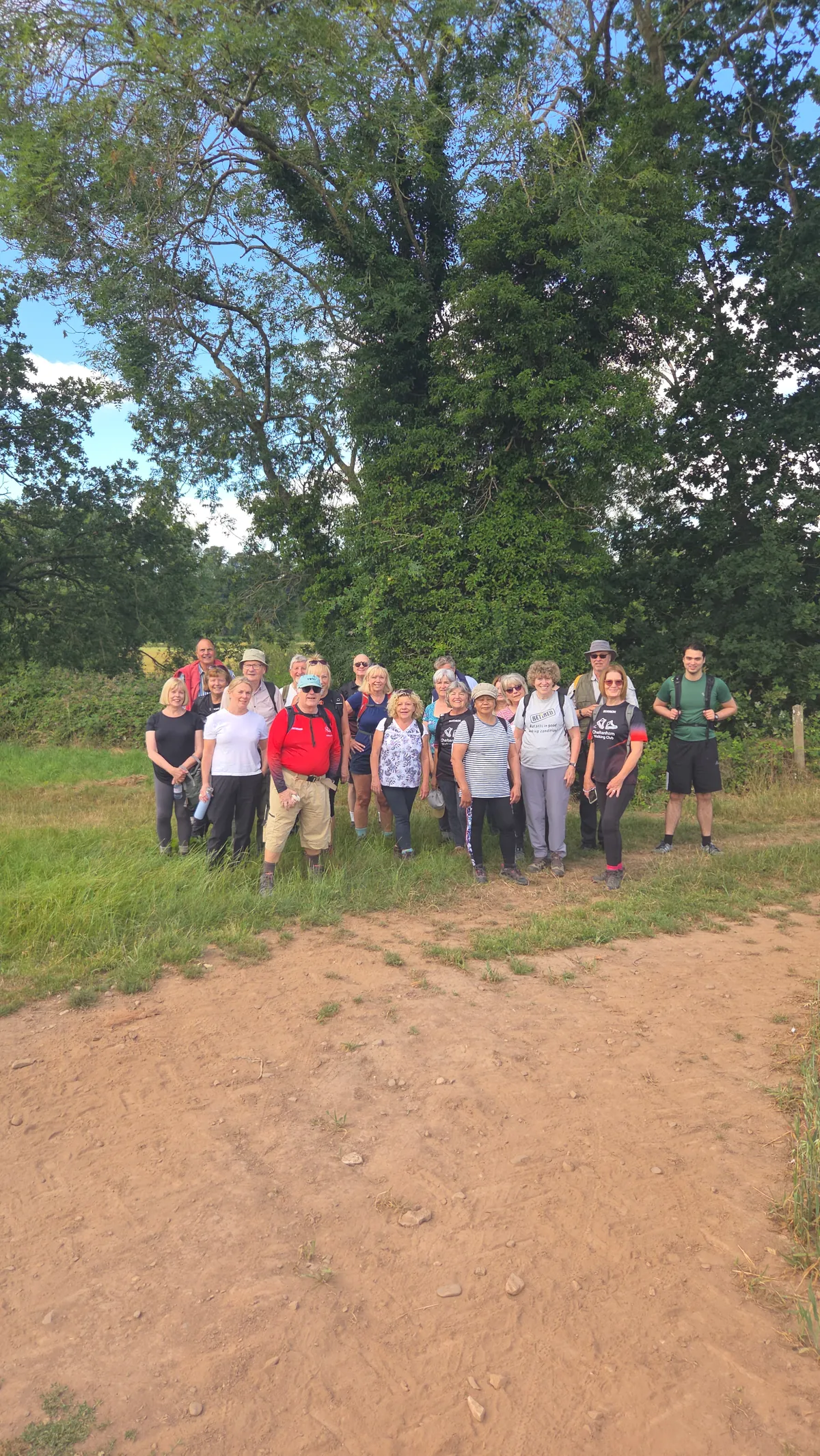 CRWC walkers smiling together on a countryside walk