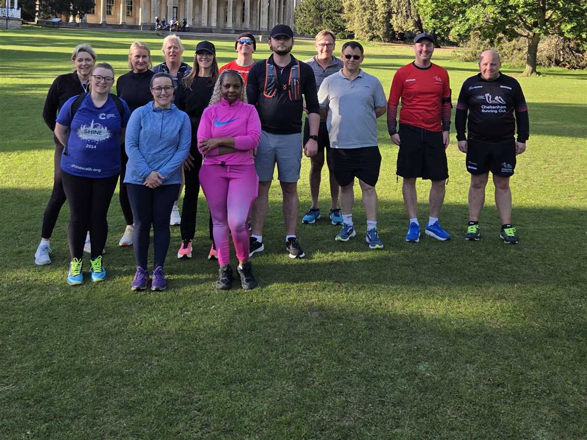 CRWC beginner runners gathered in Pittville Park